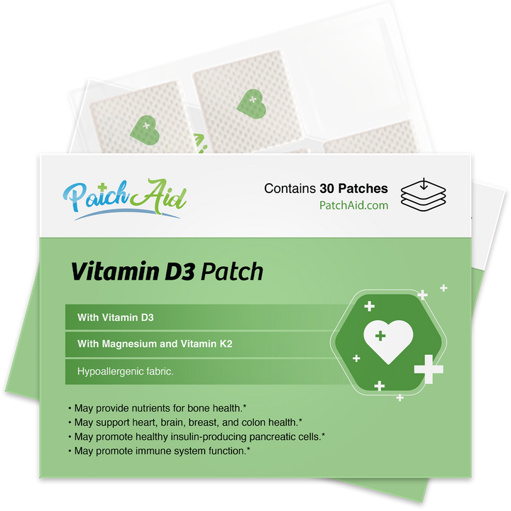 Vitamin D3 with K2 Patch - Bone, Heart & Immune Support: 1-Pack